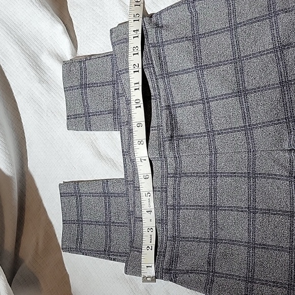 LOFT Gray Navy Blue Plaid Ankle Pants Slim Fit Size Small Mint Condition - Picture 3 of 7